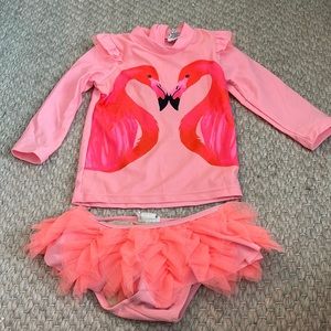 Two piece flamingo swim